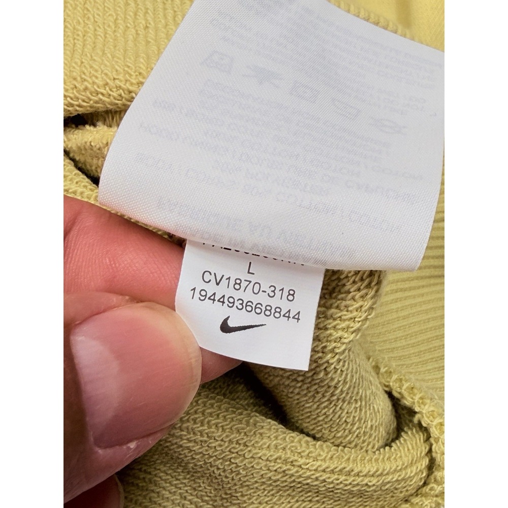 Nike Sportswear Floral Logo Cropped Hoodie Lemon Chiffon Yellow Women's L - Picture 5 of 7